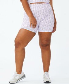 コットンオン COTTON ON Women's Active Printed Summer Bike Shorts Purple Size 14W レディース