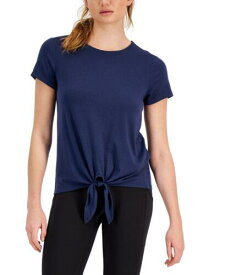 ID Ideology Women's Knot Front T Shirt Blue Size Small レディース