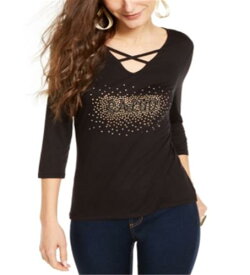 Thalia Sodi Women's Salud Graphic T-Shirt Black Size Large レディース