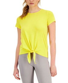 ID Ideology Women's Knot Front T-Shirt Yellow Size X-Large レディース