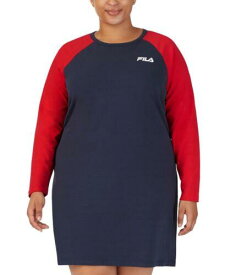 フィラ Fila Women's A Type Colorblocked Raglan-Sleeve Dress Blue Size 3X レディース