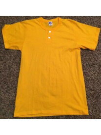 ラッセル RUSSELL Mens Gold Short Sleeve Classic Fit Henley Shirt S メンズ