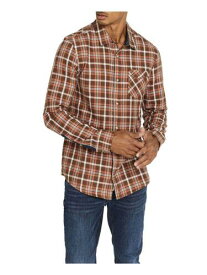 バッファロー BUFFALO Mens Saboot Brown Plaid Long Sleeve Button Down Casual Shirt M メンズ