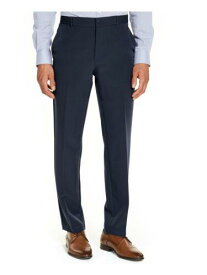 ALFANI Mens Navy Flat Front Straight Leg Classic Fit Pants L メンズ