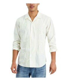 INC Mens Ivory Floral Long Sleeve Point Collar Classic Fit Button Down Shirt XS メンズ