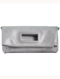INC Women's Gray Leather Adjustable Strap Crossbody Handbag Purse レディース