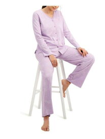 CHARTER CLUB Womens Purple Button Up Top Straight leg Pants Pajamas S レディース