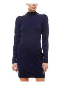 ゴールド PLANET GOLD Womens Textured Long Sleeve Turtle Neck Short Sheath Dress レディース