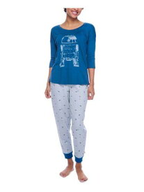 MUNKI MUNKI Intimates Blue 3/4 Sleeves Sleep Shirt Pajama Top S レディース