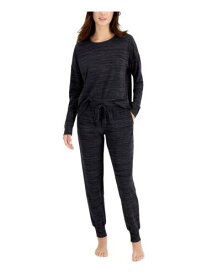 ALFANI Womens Gray Long Sleeve T-Shirt Top Cuffed Pants Pajamas XL レディース
