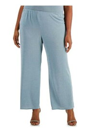 アレックスイブニングス ALEX EVENINGS Womens Blue Pull-on Styling Formal Straight leg Pants Plus 2X レディース