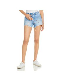 ブランクNYC BLANK NYC Womens Blue Zippered Pocketed Frayed High Waist Shorts 24 Waist レディース