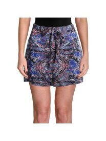 MARCIANO Womens Blue Belted Zippered Printed Shorts L レディース