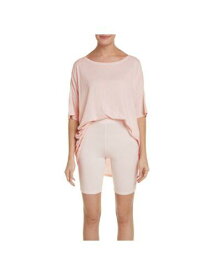 HONEYDEW Womens Travel Light Pink Blouse Top and Shorts Jersey Pajamas M レディース