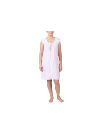 MISS ELAINE Intimates Pink Tie Pleated Striped Nightgown L レディース