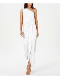 カルバンクライン CALVIN KLEIN Womens White Asymmetrical Neckline Full-Length Formal Gown Dress 4 レディース