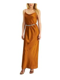 ドナキャランニューヨーク DONNA KARAN NEW YORK Womens Orange Unlined Spaghetti Strap Dress 10 レディース