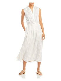 VINCE. Womens White Elastic Waist Contrast Lining Sleeveless Midi Dress 6 レディース