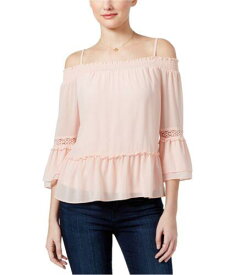 BCX Womens Flounce-Hem Knit Blouse Pink X-Large レディース