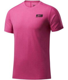 リーボック Reebok Mens TS Speedwick Move Graphic T-Shirt Pink Large メンズ