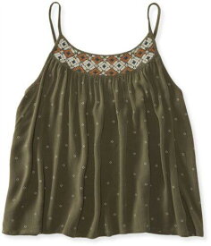 Aeropostale Womens Embroidered Swingy Cami Tank Top Green X-Small レディース