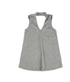 bar III Womens Metallic Knit Blouse Grey X-Small レディース