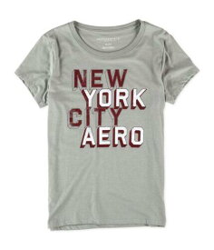 Aeropostale Womens Block New York City Graphic T-Shirt Grey Small レディース