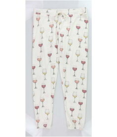 P.J. Salvage Womens Wine Pajama Jogger Pants Off-White Small レディース