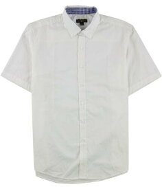 Club Room Mens Bancroft Poplin Button Up Shirt White Large メンズ