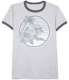 Jem Mens Palm Tree Graphic T-Shirt Grey Large メンズ