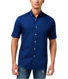 Club Room Mens Bancroft Poplin Button Up Shirt Blue Small メンズ