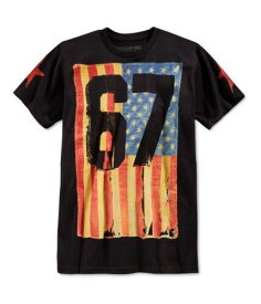 ファイア Ring Of Fire Mens Shred Flag 67 Graphic T-Shirt Black Small メンズ