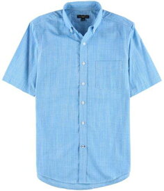 Club Room Mens Texture Crosshatch Button Up Shirt Blue Small メンズ