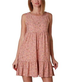 no comment Womens Floral Tiered Tank Dress Pink Small レディース