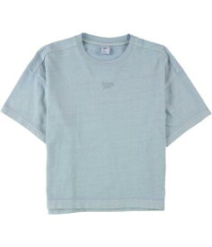 リーボック Reebok Womens Classics Crop Top Basic T-Shirt Blue Small レディース