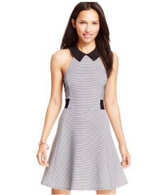 Material Girl Womens Collared Illusion A-Line Dress レディース