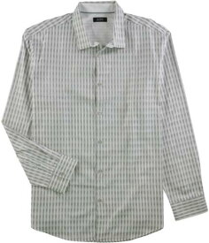Alfani Mens Monty Herringbone Button Up Shirt White XX-Large メンズ