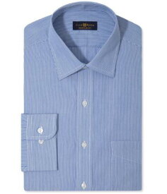 Club Room Mens Wrinkle Resistant Button Up Dress Shirt bluehairline 18 メンズ