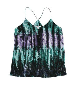 bar III Bar Iii Womens Sequin Print Tank Top レディース