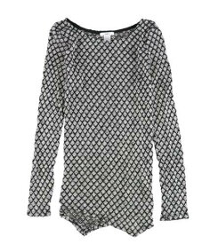 bar III Womens Textured Asymmetrical Pullover Blouse Grey Small レディース