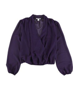 bar III Womens Chiffon Wrap Blouse Purple X-Small レディース