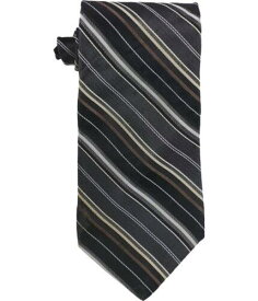 ディーケーエヌワイ DKNY Mens Multi-Color Stripe Self-tied Necktie Black One Size メンズ