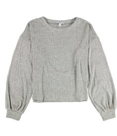 bar III Womens Blouson Sleeve Pullover Sweater Grey Large レディース