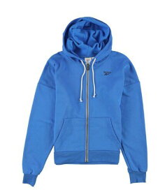 リーボック Reebok Womens Fleece Full Zip Hoodie Sweatshirt Blue Small レディース