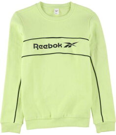 リーボック Reebok Womens Linear Crew Sweatshirt Green Small レディース