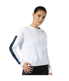 リーボック Reebok Womens Linear Logo Sweatshirt White X-Small レディース
