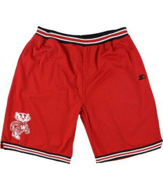 STARTER Mens University Of Wisconsin Athletic Workout Shorts Red Large メンズ
