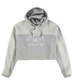 リーボック Reebok Womens Workout Ready Cropped Performance Hoodie Sweatshirt Grey 1X レディース