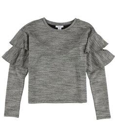 bar III Womens Tiered Sleeve Basic T-Shirt Grey Small レディース