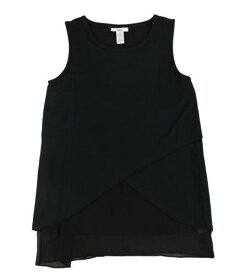 bar III Bar Iii Womens Layered Chiffon Hem Sleeveless Blouse Top レディース